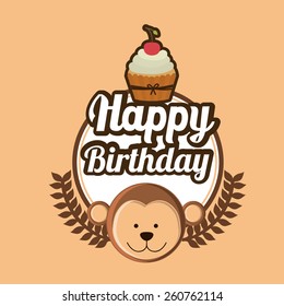 Happy birthday design, vector illustration