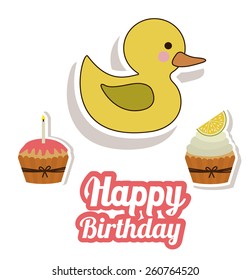 Happy birthday design, vector illustration