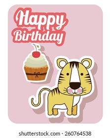 Happy birthday design, vector illustration