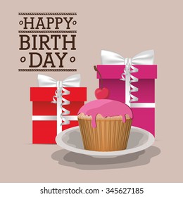 happy birthday design, vector illustration eps10 graphic 