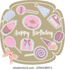 Happy birthday different sweets holiday 