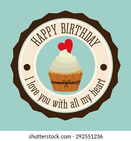 Happy Birthday digital design, vector illustration eps 10