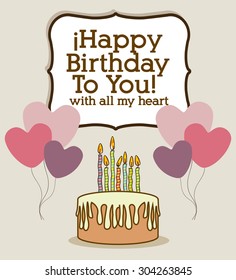 Happy Birthday digital design, vector illustration eps 10