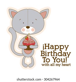 Happy Birthday digital design, vector illustration eps 10