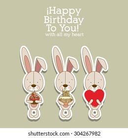 Happy Birthday digital design, vector illustration eps 10
