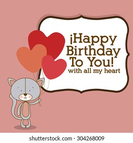 Happy Birthday digital design, vector illustration eps 10