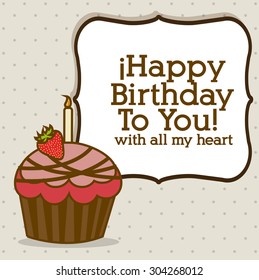 Happy Birthday digital design, vector illustration eps 10
