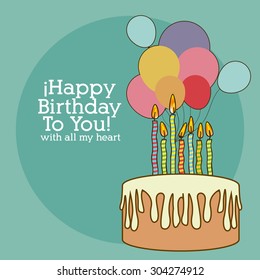 Happy Birthday digital design, vector illustration eps 10