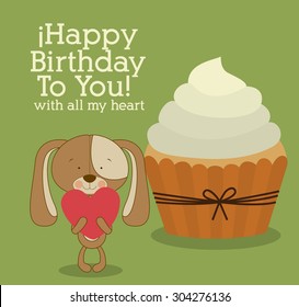 Happy Birthday digital design, vector illustration eps 10