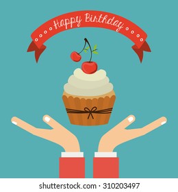 Happy Birthday digital design, vector illustration eps 10