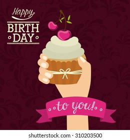 Happy Birthday digital design, vector illustration eps 10