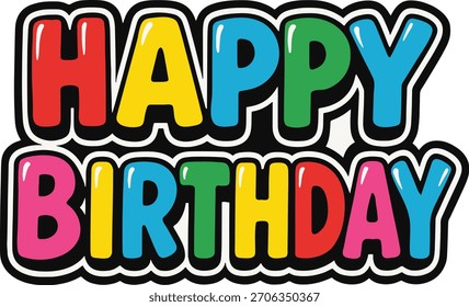 Happy Birthday Digital EPS Vector graphics File
