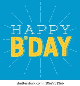 Happy Birthday — digitally drawn typography vector graphic 