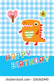 happy birthday dinosaur doodle