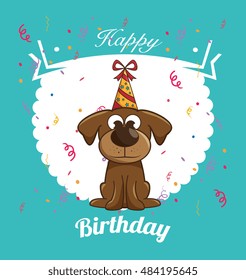 happy birthday dog cute design