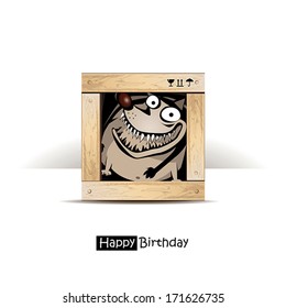 Happy Birthday dog gift card smile