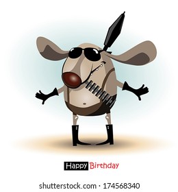 Happy Birthday dog mischievous