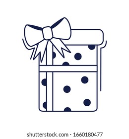 cumpleaños feliz, decoración de cuadros de regalo fiesta fiesta de celebración ilustración vectorial estilo de línea icono