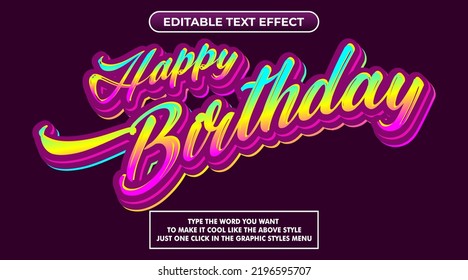 Happy Birthday Editable Text Effect Style 