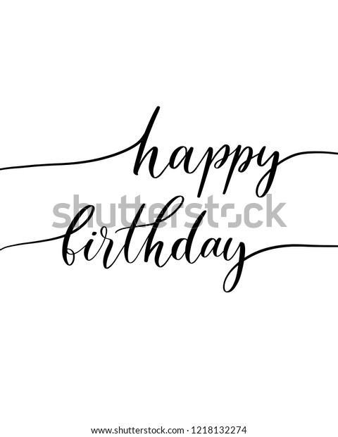 Happy Birthday Elegant Calligraphic Vector Inscriptionunique Stock ...