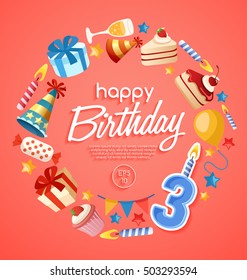 Happy Birthday Elements : Vector Illustration 