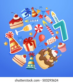 Happy Birthday Elements : Vector Illustration 