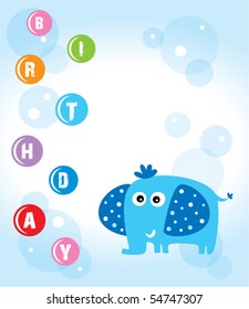 happy birthday elephant greeting