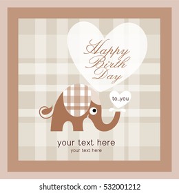 Happy Birthday Elephant Vector