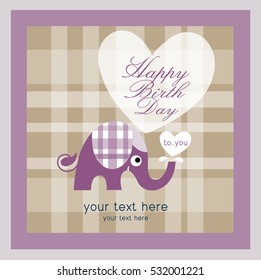 Happy Birthday Elephant Vector