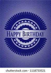 Happy Birthday emblem with jean high quality background
