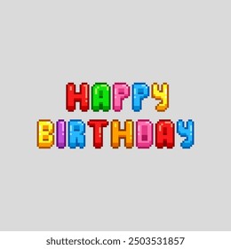 Feliz cumpleaños, pixel art inglés