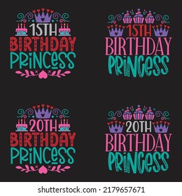 Happy Birthday eye catching and typography T shirt And SVG Design Bundle, Vector EPS Editable Files Bundle, can you download this Designs Bundle for your business.