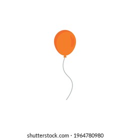 Happy birthday feast, birthday party, many colorful balloons, flat vector illustration and icons