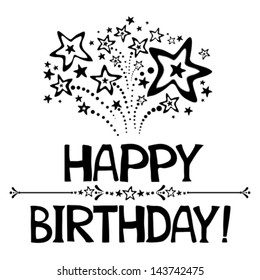 Happy birthday firework. Vector Illustration