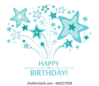 Happy birthday firework. Vector Illustration