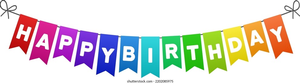 Happy Birthday Flags Banner Birthday Party Stock Vector (Royalty Free ...