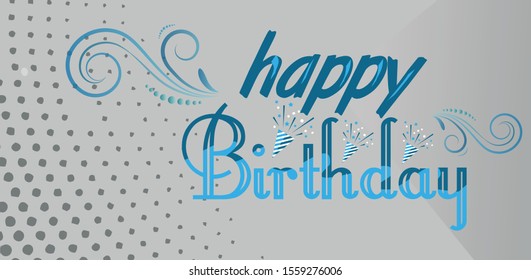 Happy birthday flat design banner for party celebration 