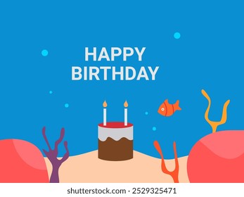 Feliz cumpleaños Ilustración vectorial plana de diseño
