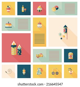 happy birthday flat ui background , eps10