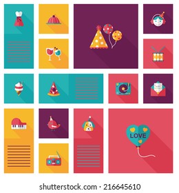 Happy Birthday Flat Ui Background Eps10 Stock Vector (Royalty Free ...