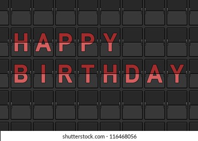 Happy Birthday Flip Board - Celebration decoration vector illustration on black background
