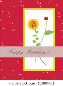 Happy birthday with flower beautiful