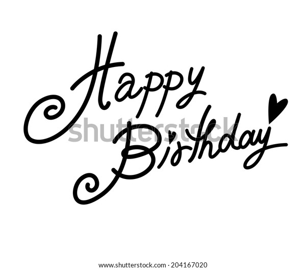 Happy Birthday Font Stock Vector Royalty Free 204167020