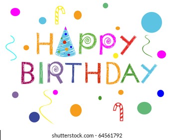 Happy Birthday formed with colorful letters (vector)