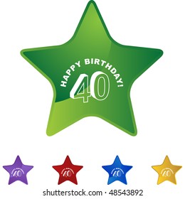 Happy Birthday Forty web button isolated on a background