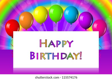 Happy birthday frame with balloons