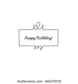 Happy birthday frame icon illustration - stock vector