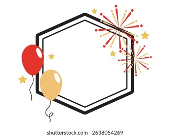 Happy Birthday Frame Line Art