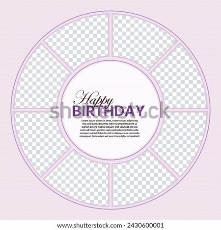 Happy Birthday Frame Round Collage Design