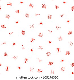 happy birthday freehand drawings seamless pattern stock illustration